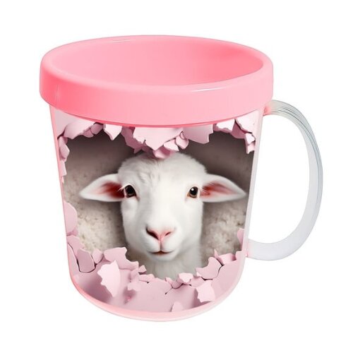 Caneca Acrílica Animais Fofos Fazenda Ovelha Apaixonada