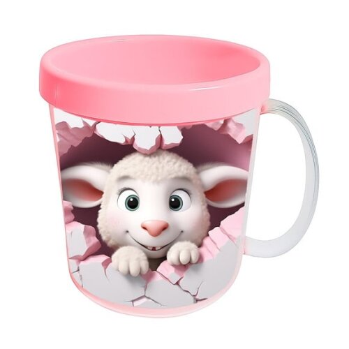 Caneca Acrílica Animais Fofos Fazenda Ovelha Charmosa