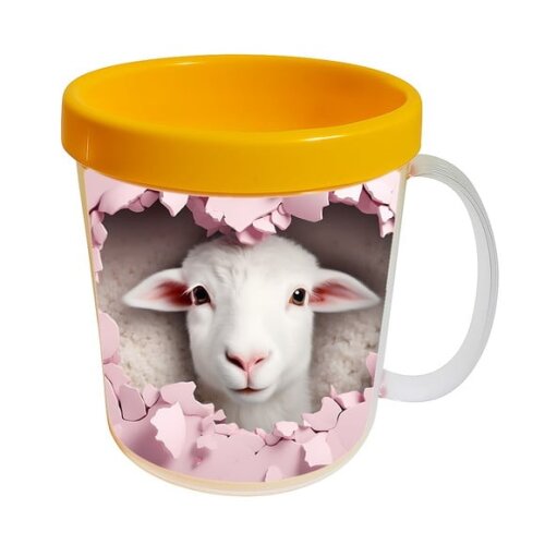 Caneca Acrílica Animais Fofos Fazenda Ovelha Apaixonada