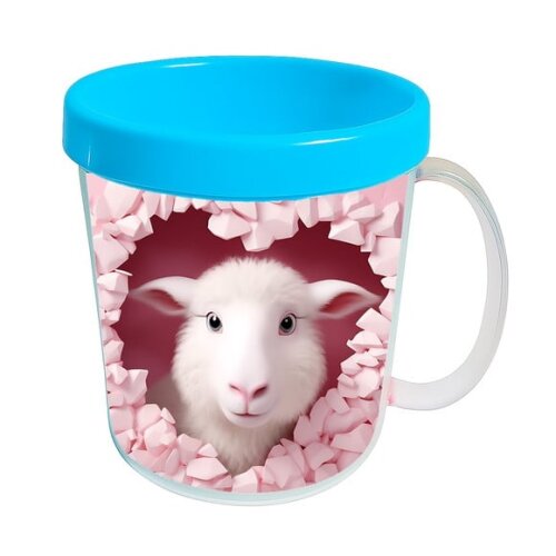 Caneca Acrílica Animais Fofos Fazenda Ovelha Encantadora