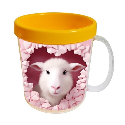 Caneca Acrílica Animais Fofos Fazenda Ovelha Encantadora