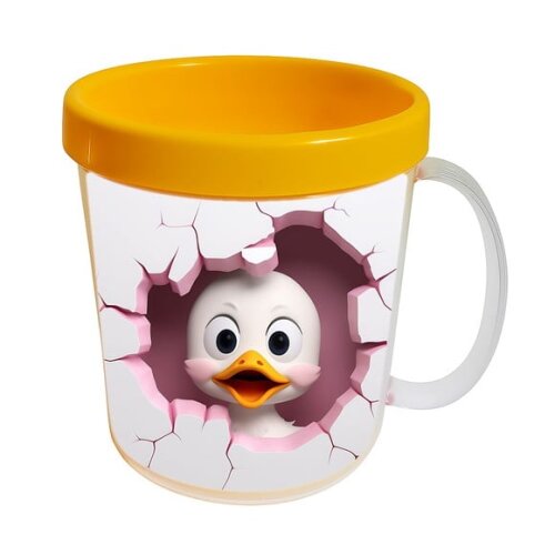 Caneca Acrílica Animais Fofos Fazenda Pato Charmoso