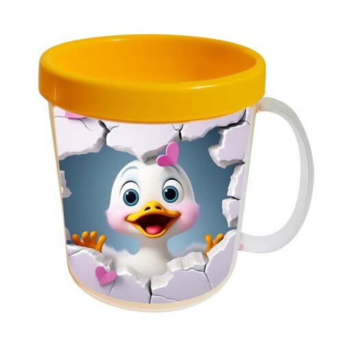 Caneca Acrílica Animais Fofos Fazenda Pato Apaixonado