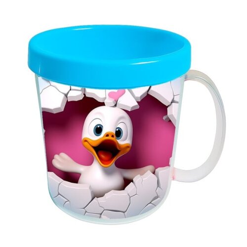 Caneca Acrílica Animais Fofos Fazenda Pato Romântico