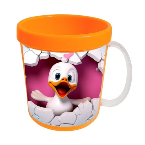 Caneca Acrílica Animais Fofos Fazenda Pato Romântico