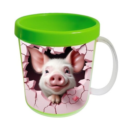 Caneca Acrílica Animais Fofos Fazenda Porco Apaixonado
