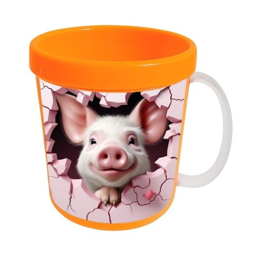 Caneca Acrílica Animais Fofos Fazenda Porco Apaixonado