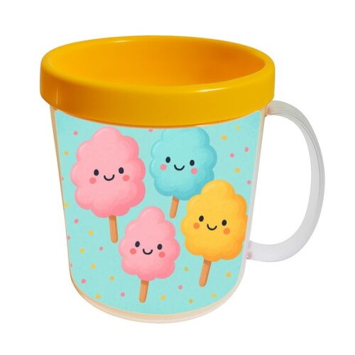 Caneca Acrílica Infantil Personalizada Algodão Doce