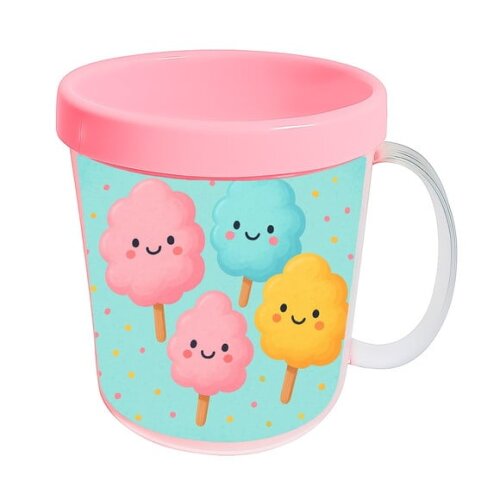 Caneca Acrílica Infantil Personalizada Algodão Doce