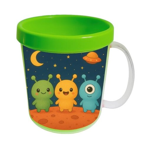 Caneca Acrílica Infantil Personalizada Alienígenas Fofos
