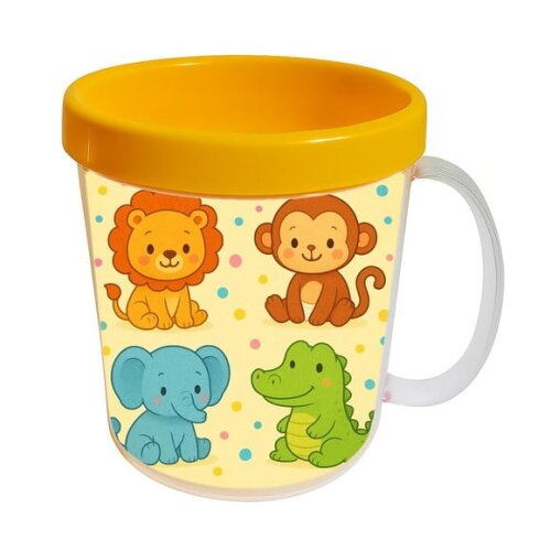 Caneca Acrílica Infantil Personalizada Animais Coloridos