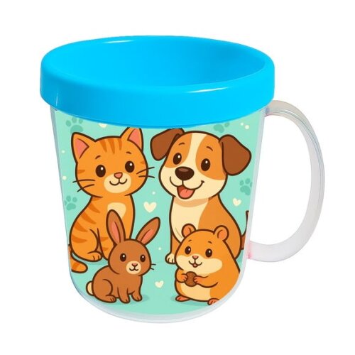 Caneca Acrílica Infantil Personalizada Animais de Estimação