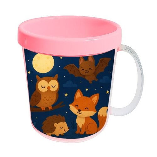 Caneca Acrílica Infantil Personalizada Animais Noturnos