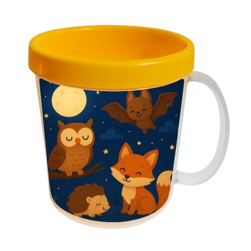 Caneca Acrílica Infantil Personalizada Animais Noturnos