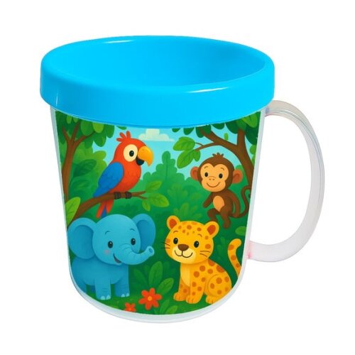 Caneca Acrílica Infantil Personalizada Animais Tropicais