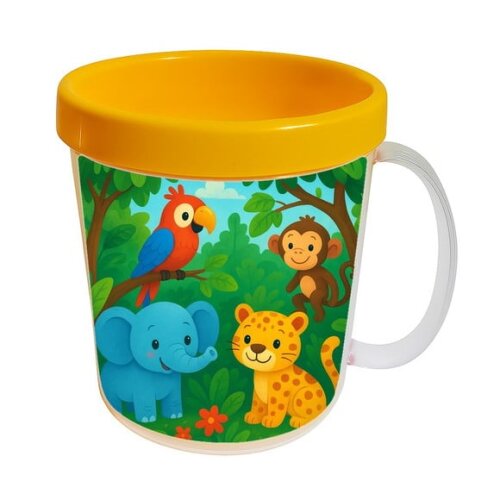Caneca Acrílica Infantil Personalizada Animais Tropicais