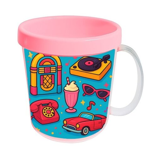 Caneca Acrílica Infantil Personalizada Anos 50