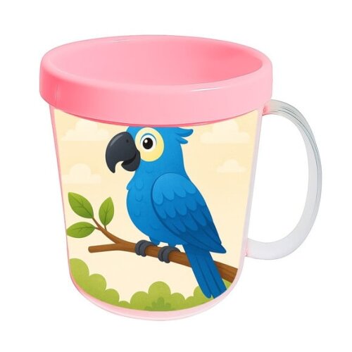 Caneca Acrílica Infantil Personalizada Arara Azul