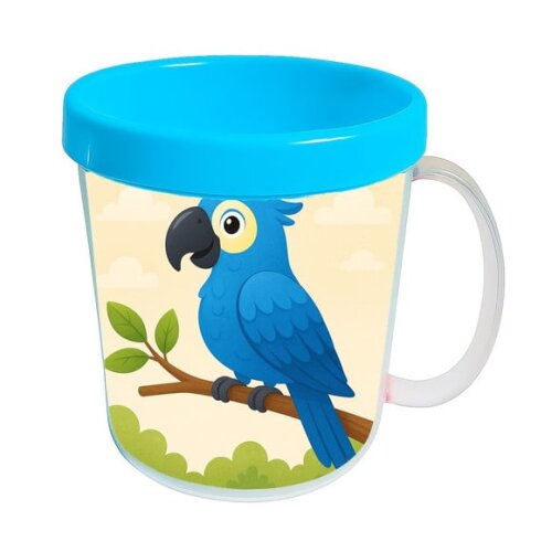 Caneca Acrílica Infantil Personalizada Arara Azul
