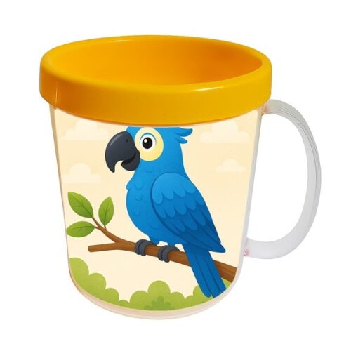 Caneca Acrílica Infantil Personalizada Arara Azul
