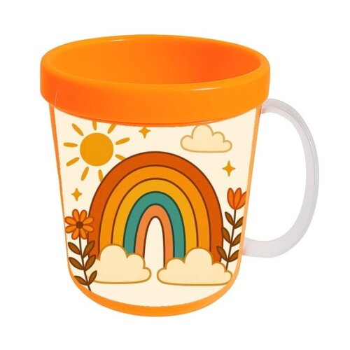 Caneca Acrílica Infantil Personalizada Arco-íris Boho