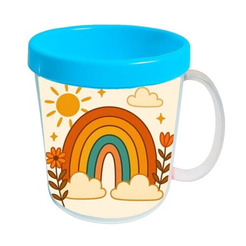 Caneca Acrílica Infantil Personalizada Arco-íris Boho