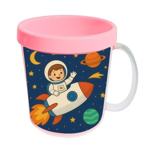 Caneca Acrílica Infantil Personalizada Aventura Espacial