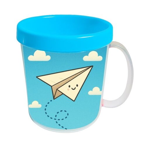 Caneca Acrílica Infantil Personalizada Aviãozinho de Papel