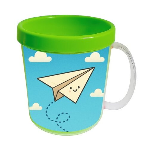 Caneca Acrílica Infantil Personalizada Aviãozinho de Papel