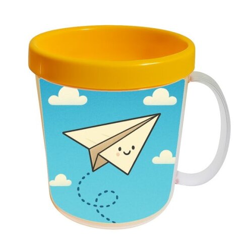 Caneca Acrílica Infantil Personalizada Aviãozinho de Papel