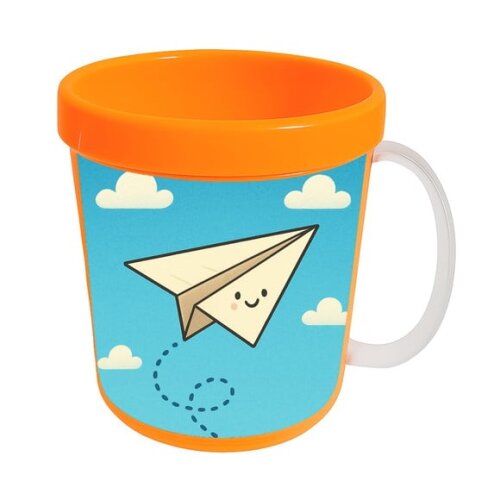 Caneca Acrílica Infantil Personalizada Aviãozinho de Papel