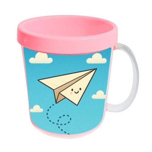 Caneca Acrílica Infantil Personalizada Aviãozinho de Papel