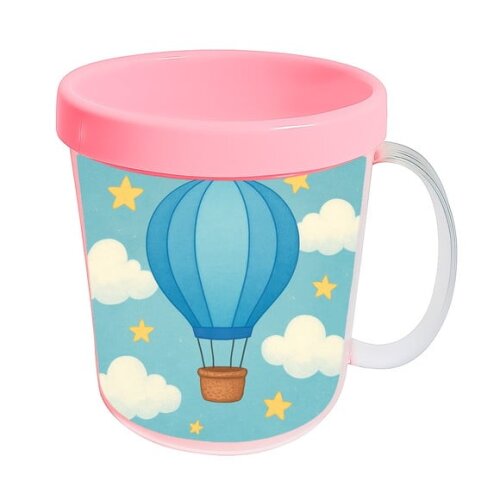 Caneca Acrílica Infantil Personalizada Balão de Ar Azul