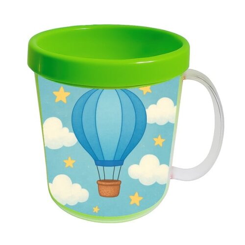 Caneca Acrílica Infantil Personalizada Balão de Ar Azul