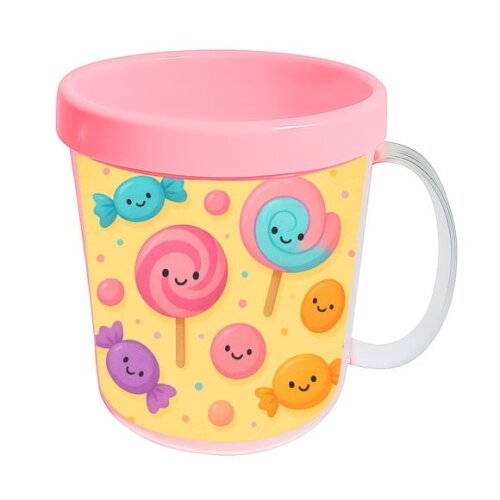 Caneca Acrílica Infantil Personalizada Balas e Pirulitos