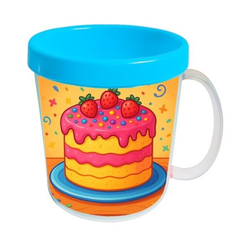 Caneca Acrílica Infantil Personalizada Bolo Confeitado