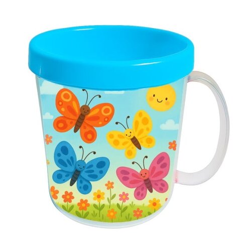 Caneca Acrílica Infantil Personalizada Borboletas