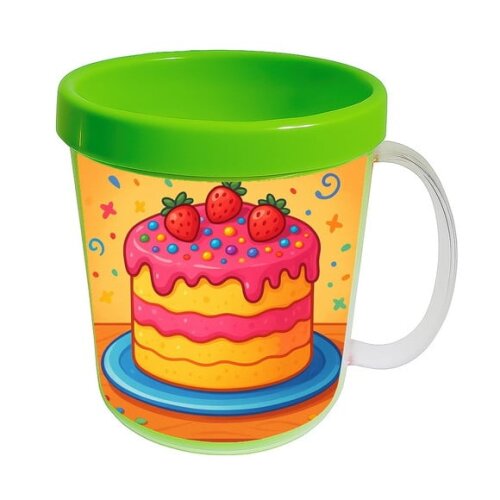 Caneca Acrílica Infantil Personalizada Bolo Confeitado