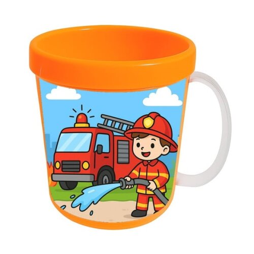 Caneca Acrílica Infantil Personalizada Bombeiros