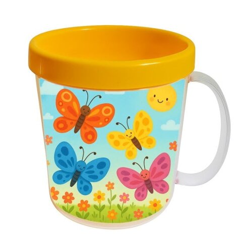 Caneca Acrílica Infantil Personalizada Borboletas