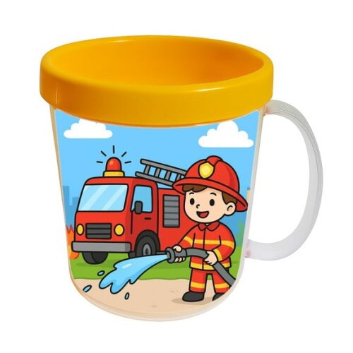 Caneca Acrílica Infantil Personalizada Bombeiros