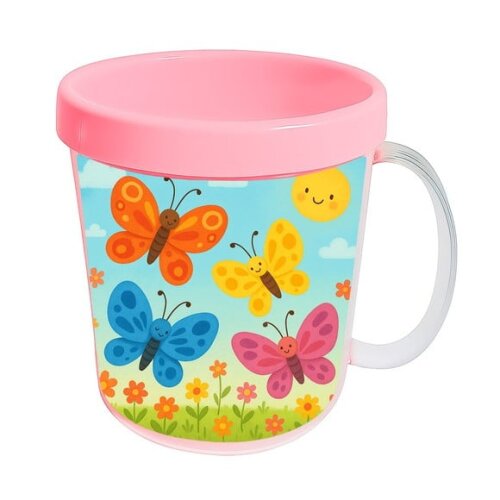 Caneca Acrílica Infantil Personalizada Borboletas