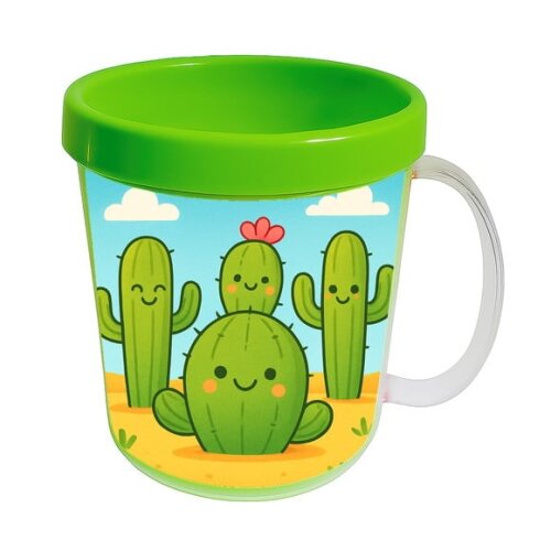 Caneca Acrílica Infantil Personalizada Cactos Fofos