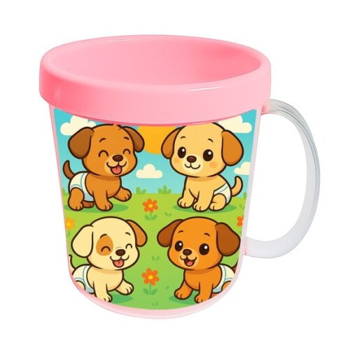 Caneca Acrílica Infantil Personalizada Cachorrinhos Baby