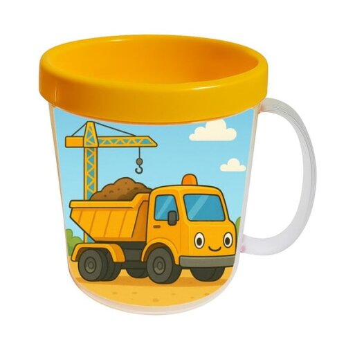 Caneca Acrílica Infantil Personalizada Caminhão Caçamba