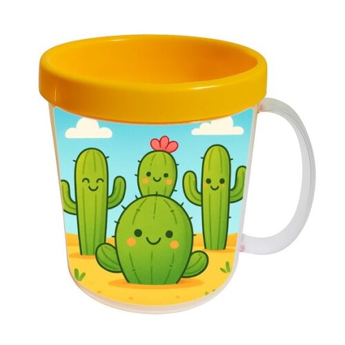 Caneca Acrílica Infantil Personalizada Cactos Fofos
