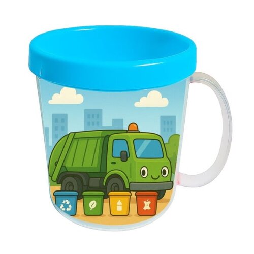 Caneca Acrílica Infantil Personalizada Caminhão de Lixo