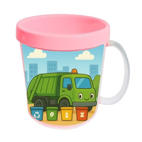 Caneca Acrílica Infantil Personalizada Caminhão de Lixo