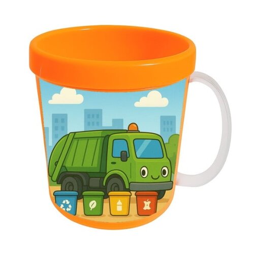 Caneca Acrílica Infantil Personalizada Caminhão de Lixo