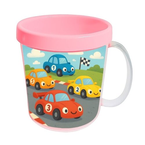 Caneca Acrílica Infantil Personalizada Carros de Corridas
